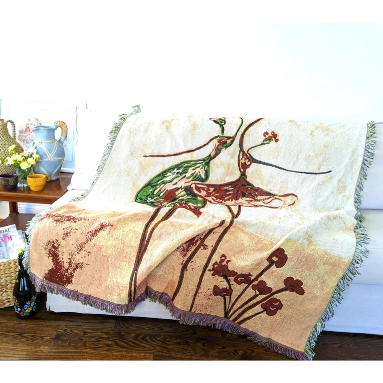 Tache Abstract Art Ballet Dancers Afghan Tapestry Throw Blanket with Fringe (2500)