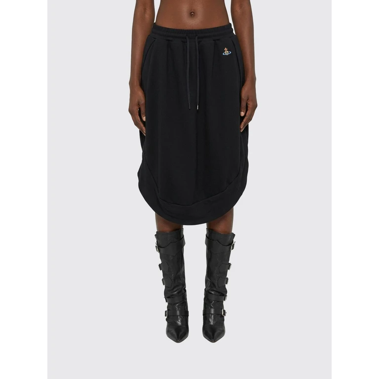 Falda midi de algodón Vivienne Westwood con cintura de cordón y logo Orb bordado