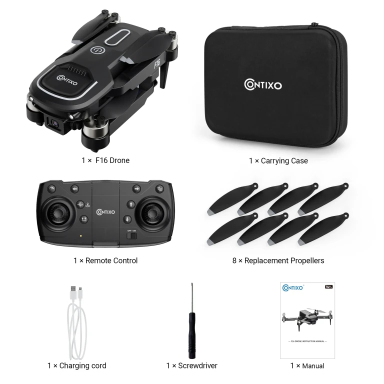 F16 Stunt Drone - 1080P HD Camera, Foldable Design, Wi-Fi FPV, 16-Min Flight - 2024