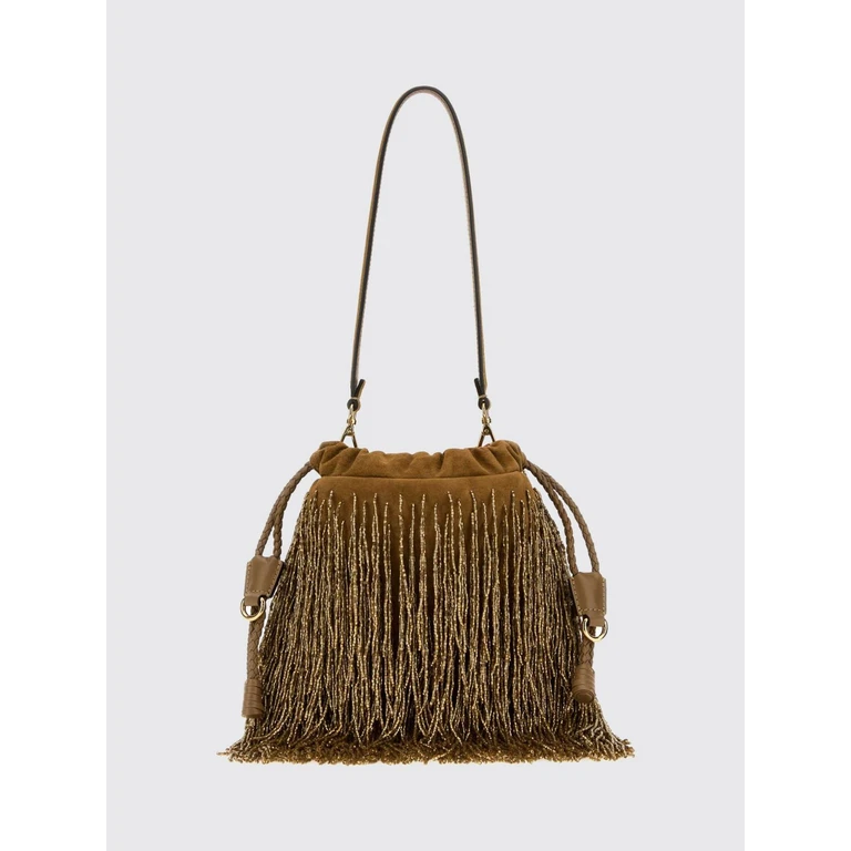 Kalispera Mini Suede Bucket Bag with Fringes and Beads (WP1B0025AR11XS0998)