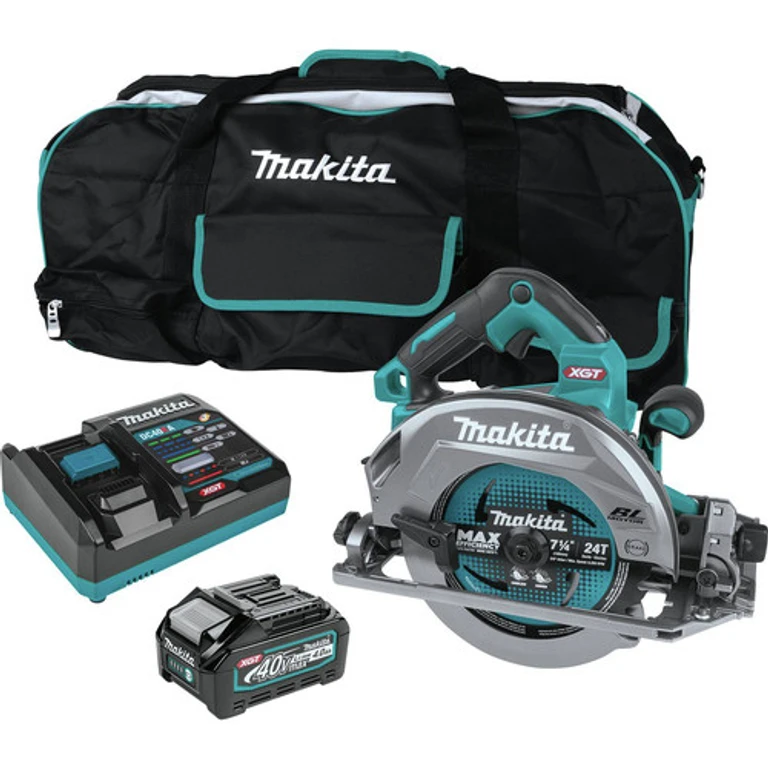 GSH02M1 40V max XGT AWS Capable Brushless Lithium-Ion 7-1/4 in. Cordless Circular Saw Kit with Guide Rail Compatible Base (4 Ah)