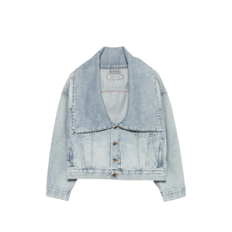 Oversized-collar Denim Jacket