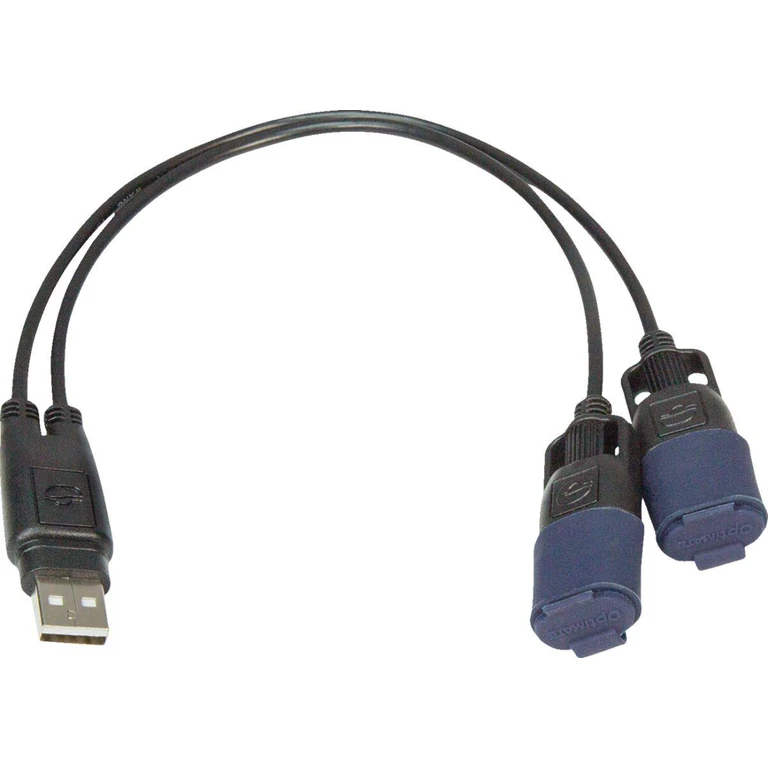 O110 - TecMate USB Y Splitter With Weatherproof Connection System