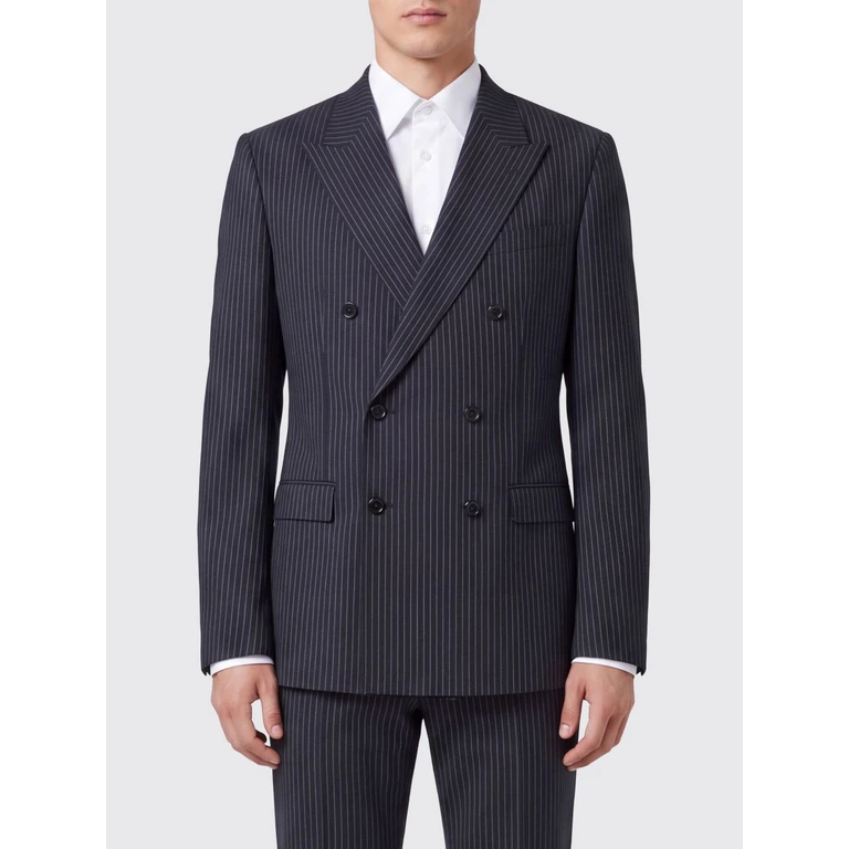 Blazer croisé Dolce & Gabbana en laine vierge stretch à rayures tennis