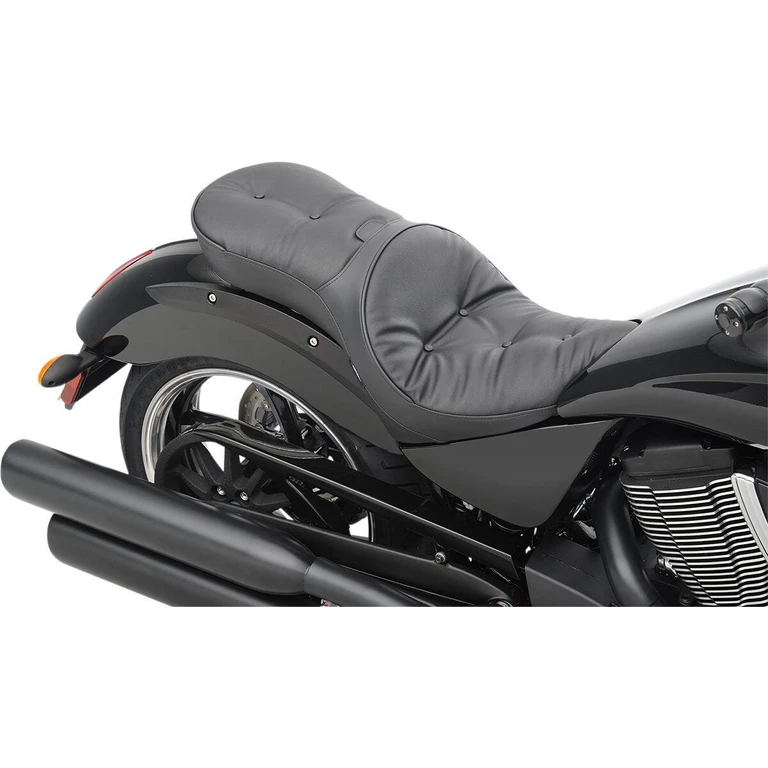 0810-1607 - Drag Specialties Ez Glide II Backrest Compatible Low-Profile Leather Touring Seat For Victory High-Ball 106 2012-2016 Pillow - Black