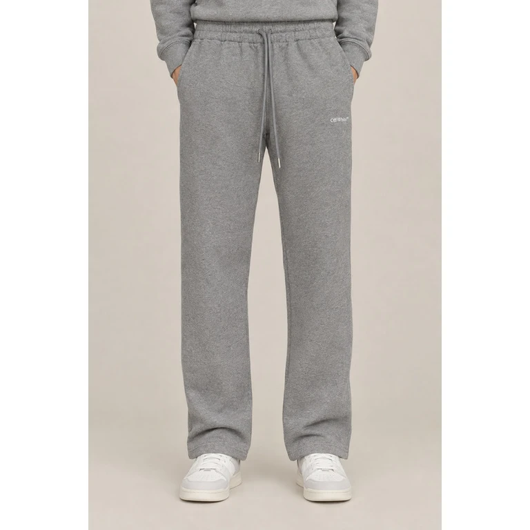 Off-White Mens Heather Grey Cotton Sweatpants