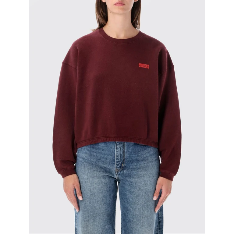 Relaxed Fit Cotton Crewneck Sweatshirt with Dropped Shoulders (KIZU03AH26BAPAVINCERISIER)