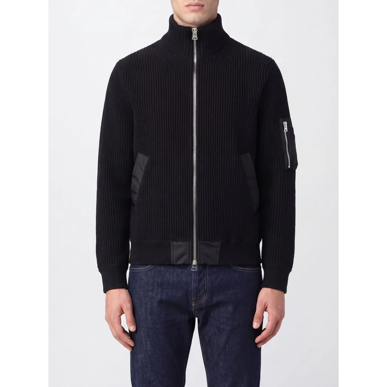 Turtleneck Wool Cardigan with Zip Closure and Slit Pockets (2604128M001)