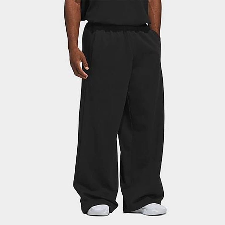 Men's Basketball Fleece 3-Stripe Loose Sweatpants in Black Size: XXS