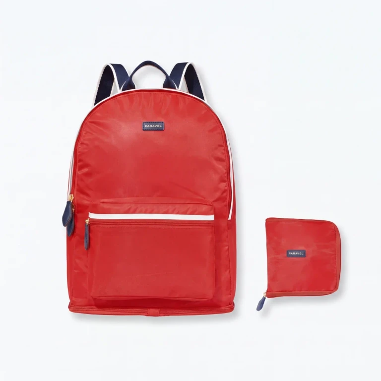 Fold-Up Backpack Lightweight Packable Travel Bag Bebop Red Carry-On