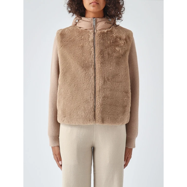 Fur Coat Woman color Beige (20000000E1JW636)