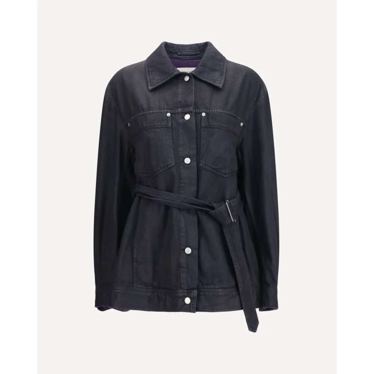 Cropped cotton Jacket with belt Female S