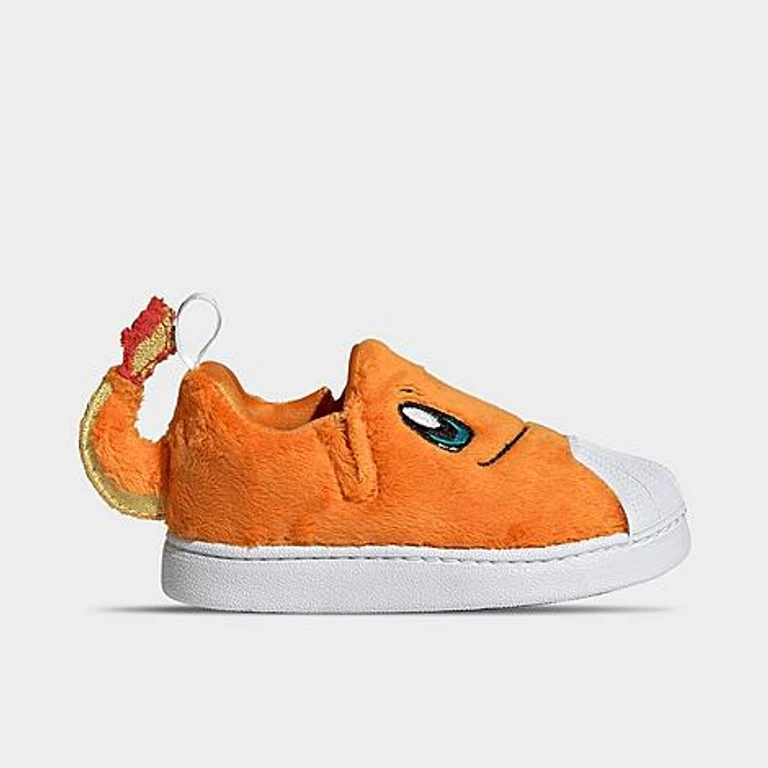Kids Toddler x Pokemon Superstar Quickon Casual Shoes in Orange/Cloud White/Equipment Green Size: 4.0
