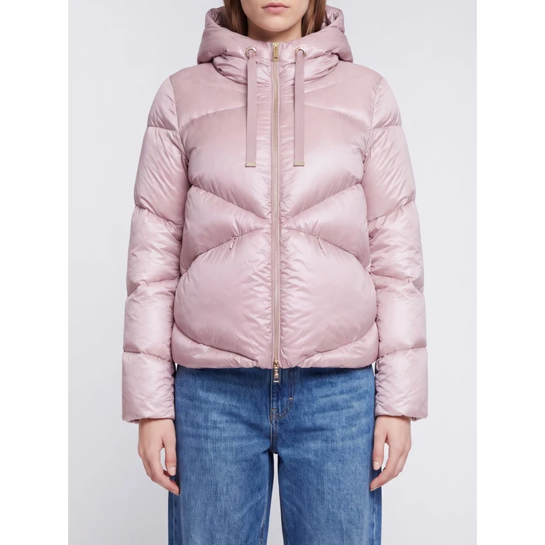 Short Hooded Down Jacket in Water-Repellent Ultra-Light Nylon (PI002314D12017Z4138)