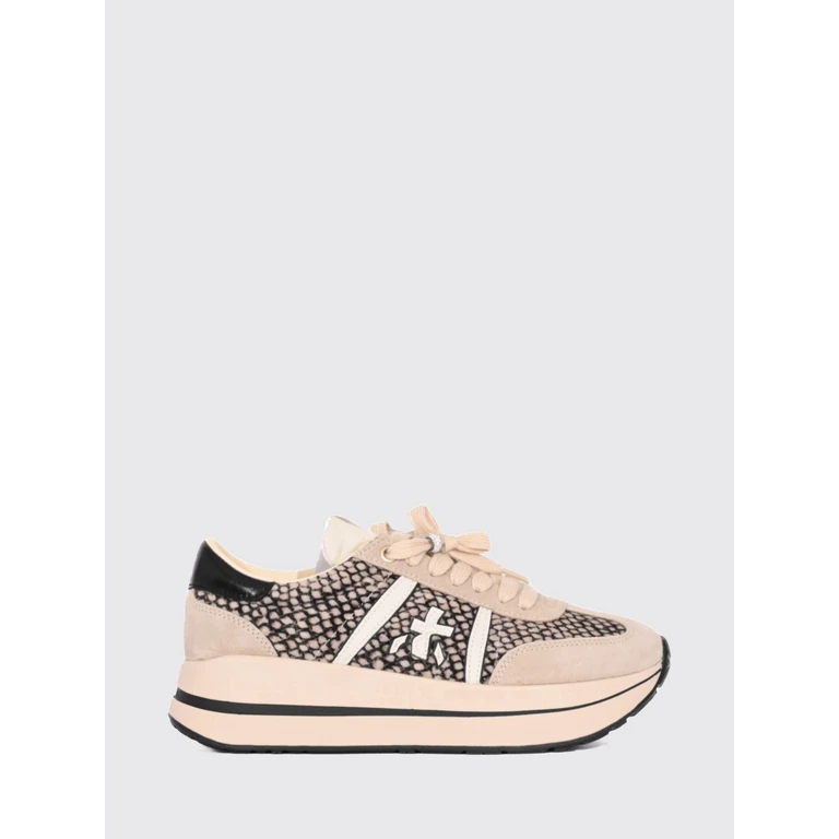 Bethcoin Suede and Mesh Trainers with Colour-Block Design and Platform Sole (BETHCOIN8501)