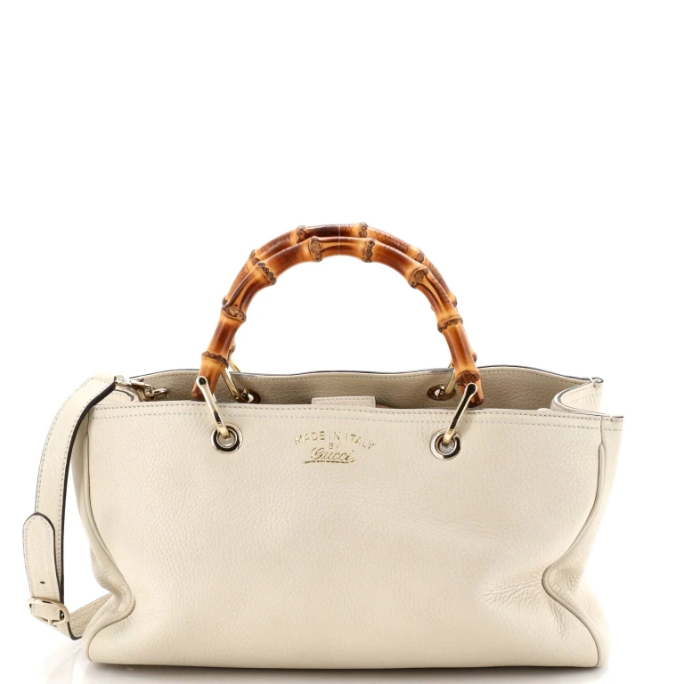 Bamboo Shopper Tote Leather Medium