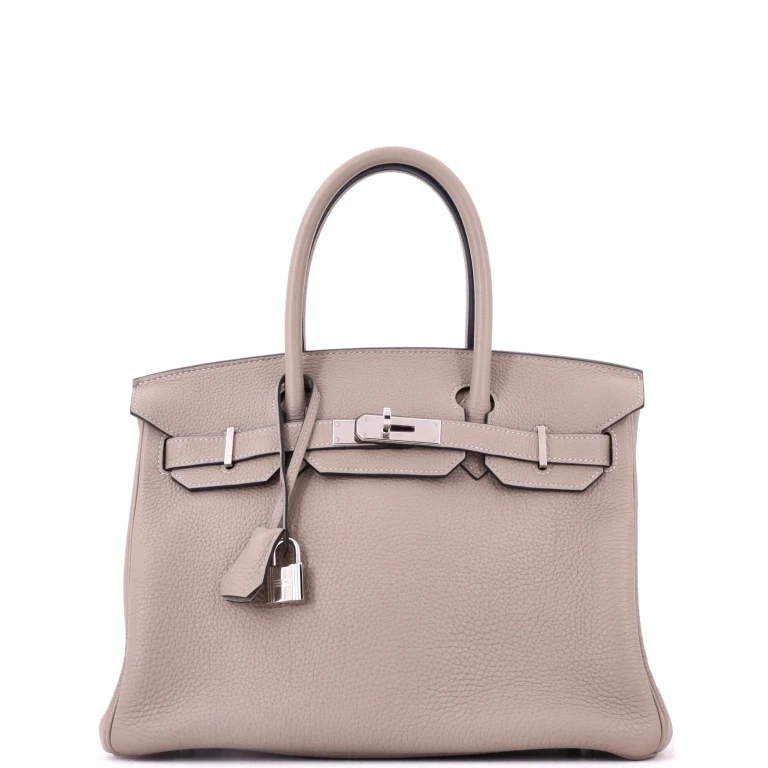 Birkin Handbag Gris Tourterelle Togo with Palladium Hardware 30