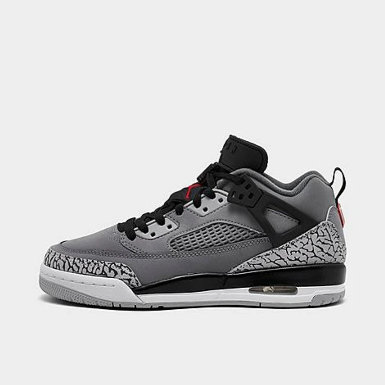 Big Kids Spizike Low Casual Shoes in Cool Grey/University Red/Black Size: 3.5