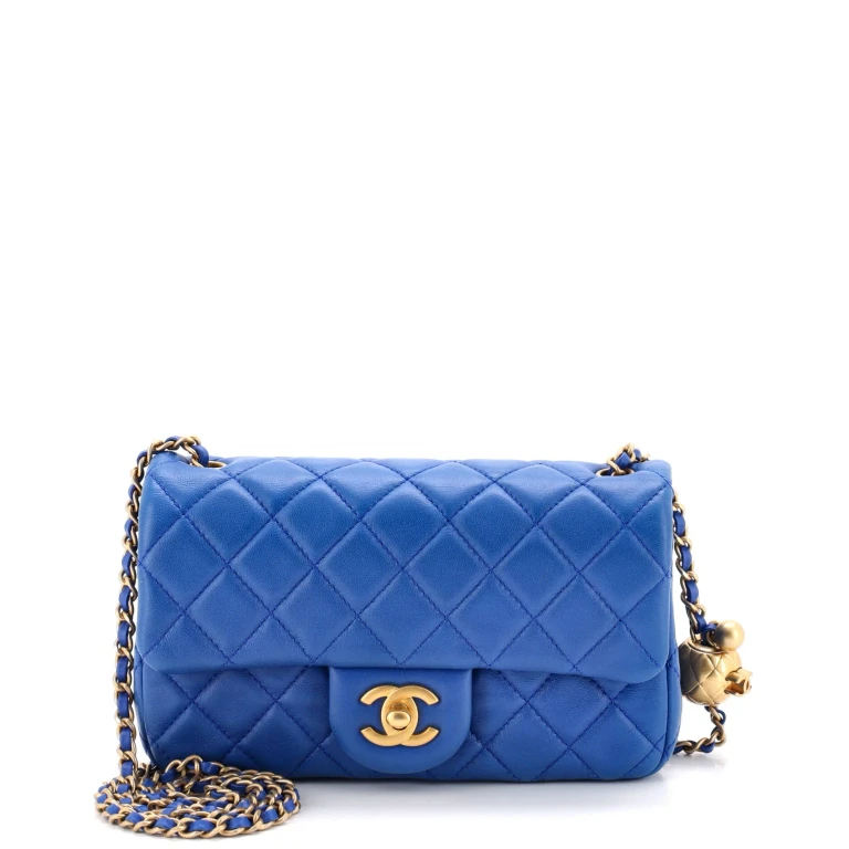 Pearl Crush Flap Bag Quilted Lambskin Mini