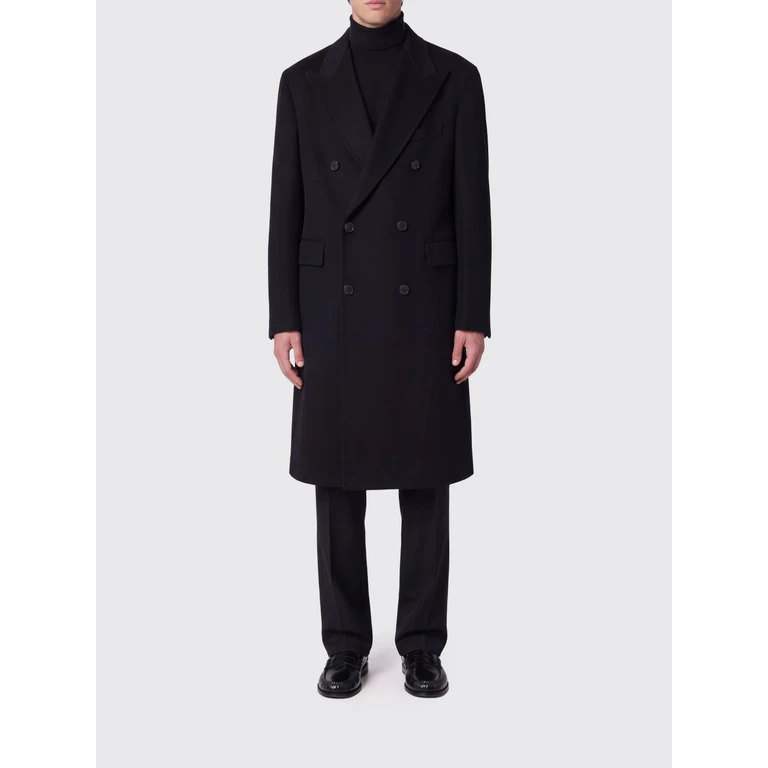 Double-Breasted Long Coat in Pure Virgin Wool (CLD10B010103B3401)
