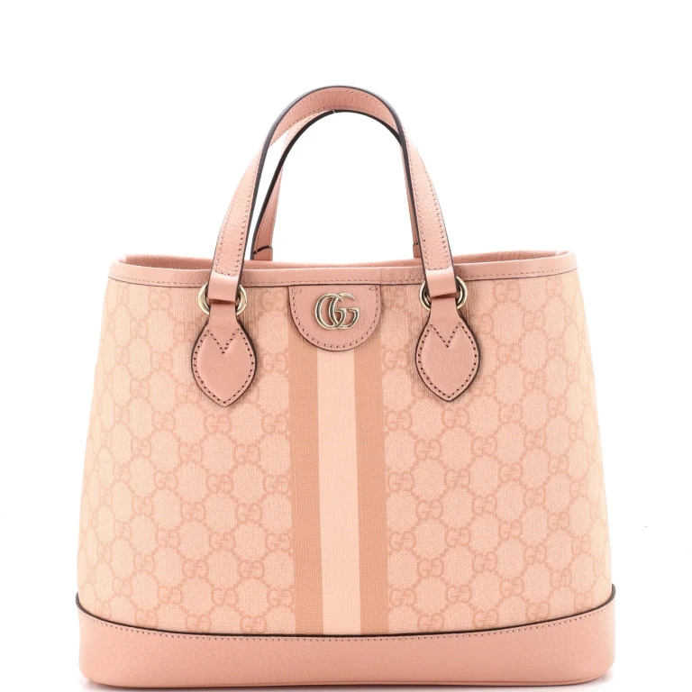Ophidia Top Handle Tote Coated Canvas with Leather Small