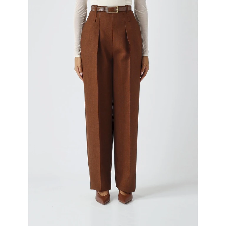 High-Waisted Virgin Wool Palazzo Trousers (PA22367E2FK3)