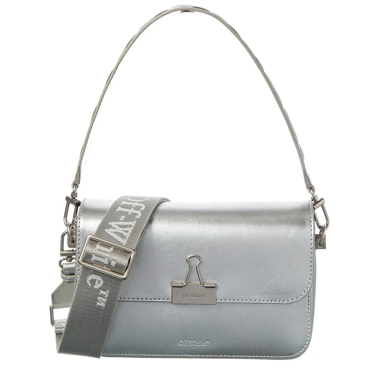 Off-White Binder Medium Leather Clutch