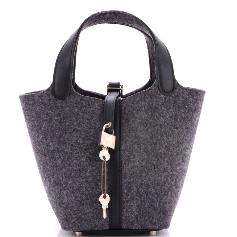 Picotin Lock Bag Felt with Leather PM