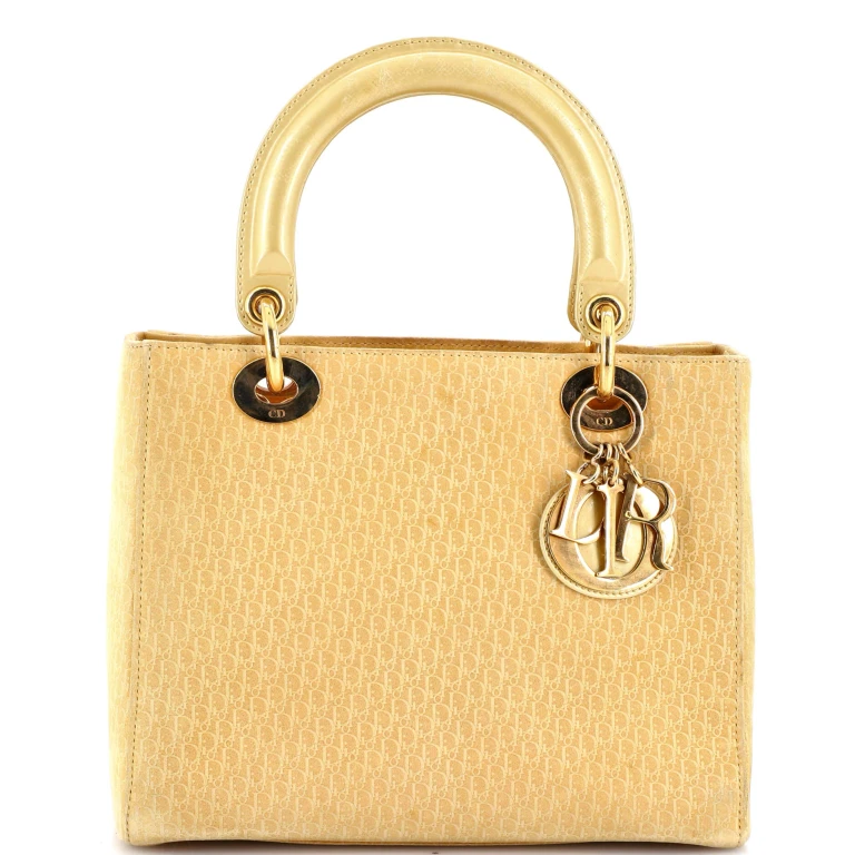 Vintage Lady Dior Bag Diorissimo Suede Medium