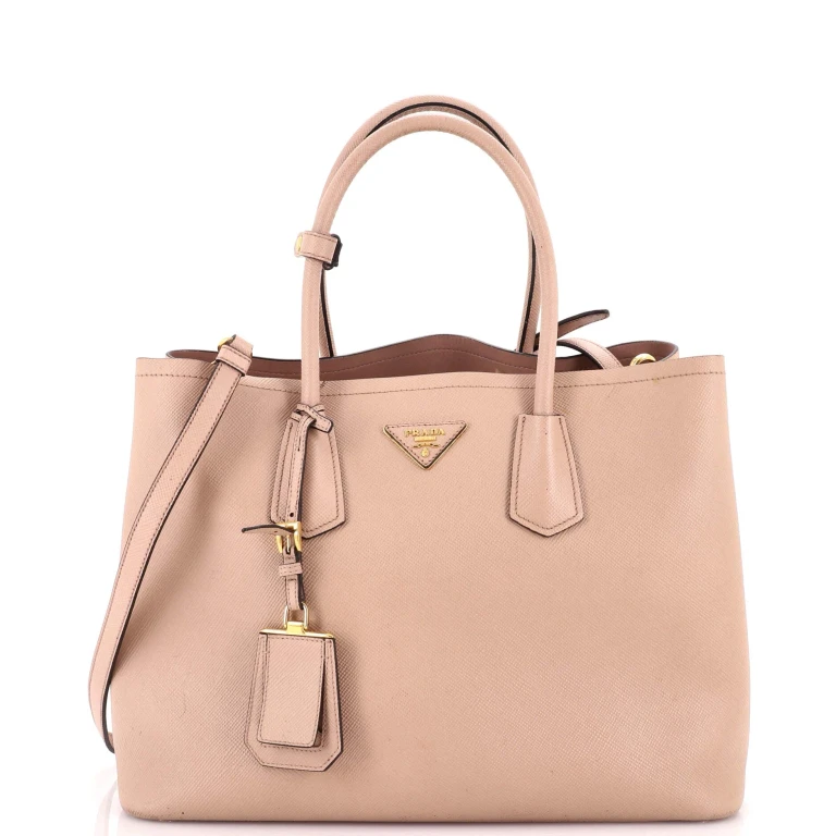 Cuir Double Tote Saffiano Leather Medium
