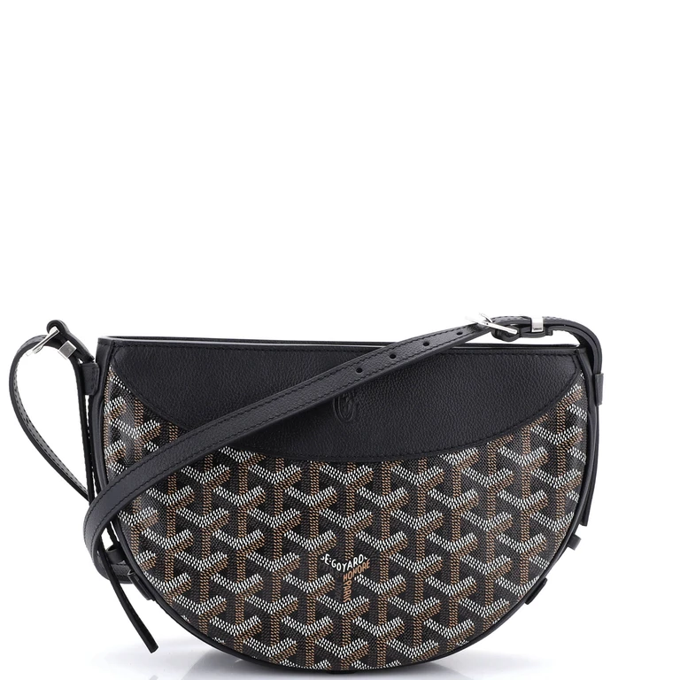 Hirondelle Shoulder Bag Coated Canvas and Leather