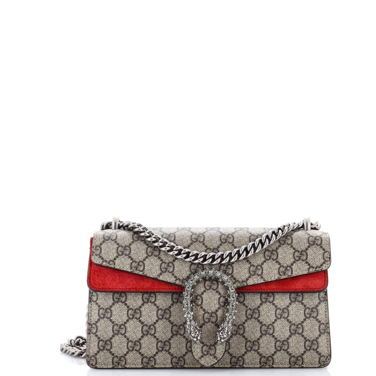 Dionysus Bag GG Coated Canvas with Crystal Embellished Metal Small