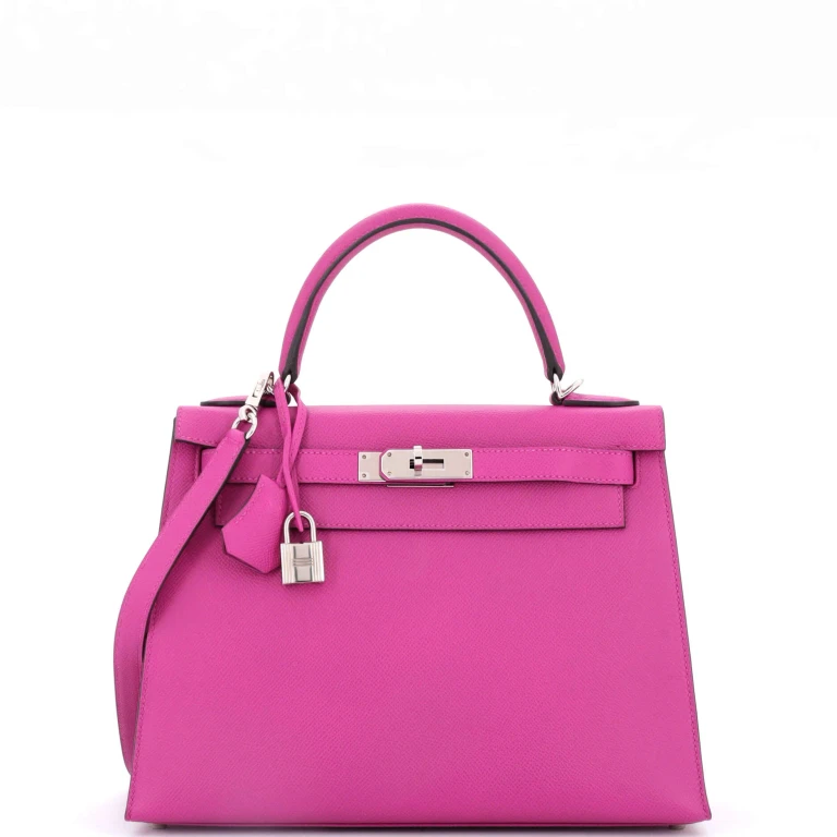 Kelly Handbag Rose Pourpre Epsom with Palladium Hardware 28