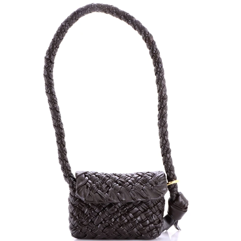 Kalimero Citta Shoulder Bag Intrecciato Plisse Leather