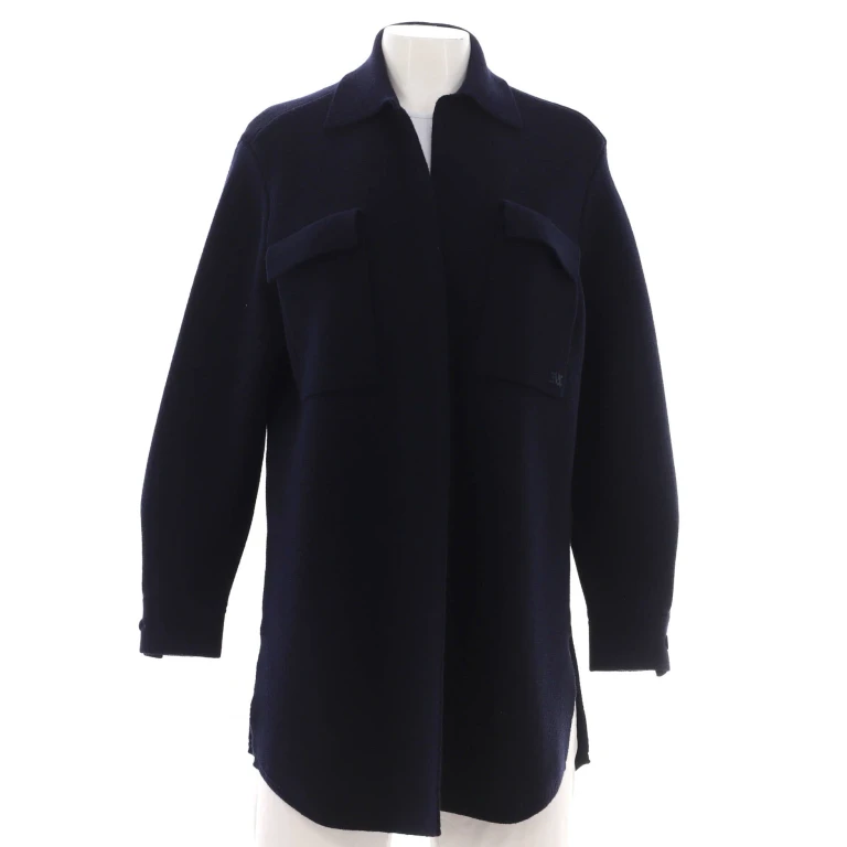 Women's Two Pocket Open Long Cardigan Wool