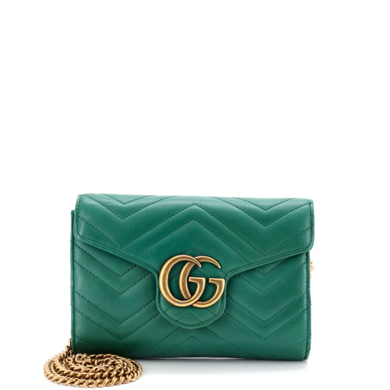 GG Marmont Chain Wallet Matelasse Leather Mini
