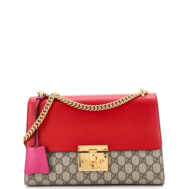 Padlock Shoulder Bag GG Coated Canvas and Leather Medium