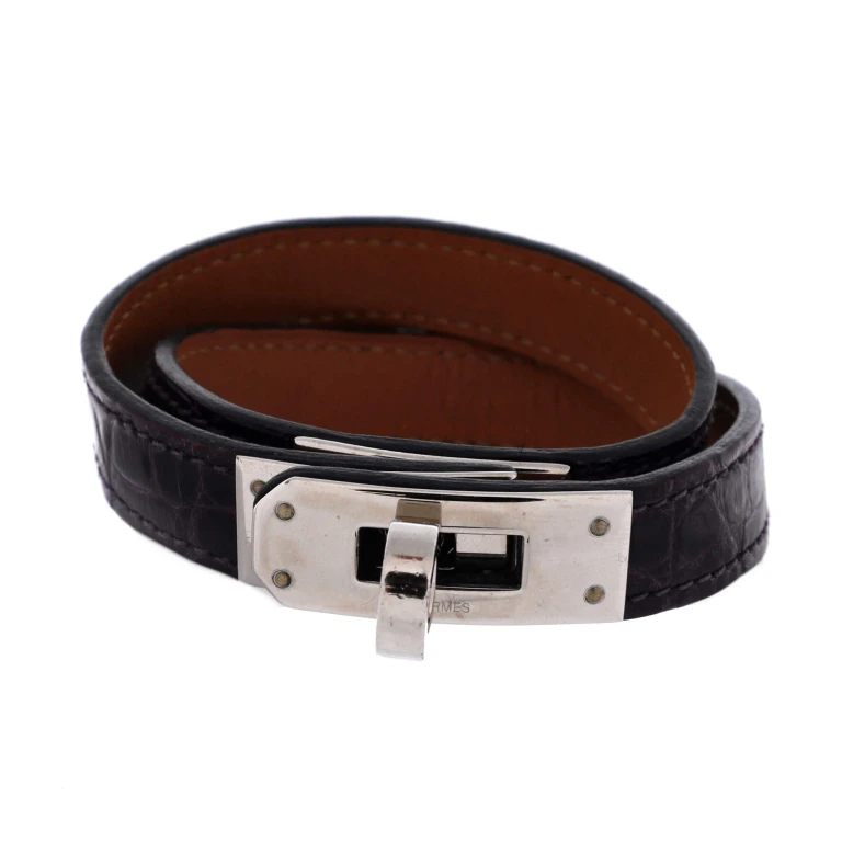 Kelly Double Tour Bracelet Shiny Alligator