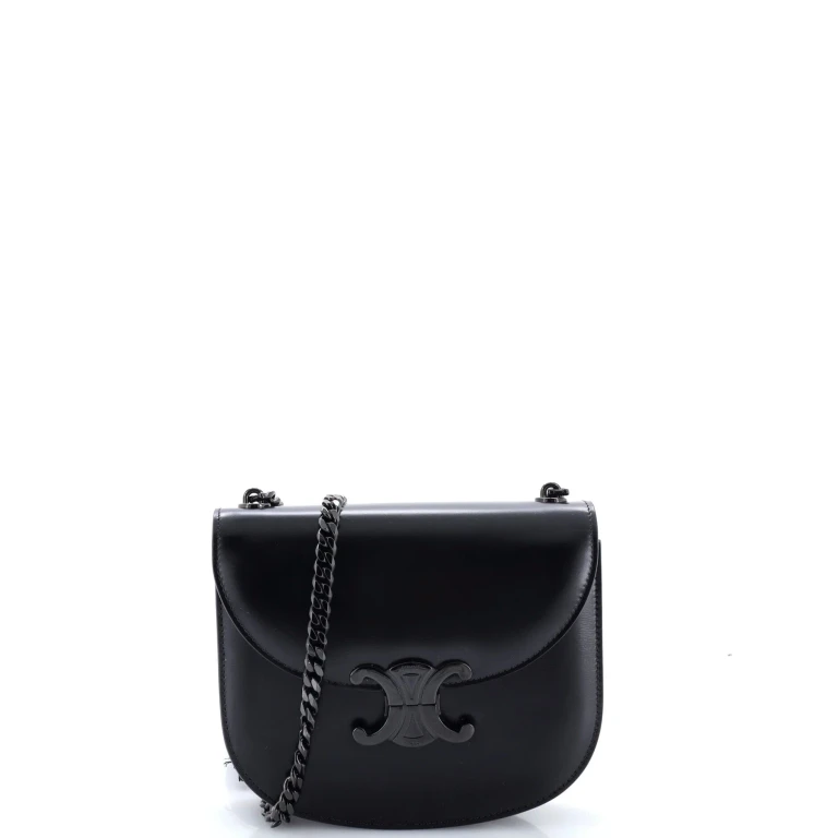 Triomphe Besace Clea Chain Flap Bag Leather