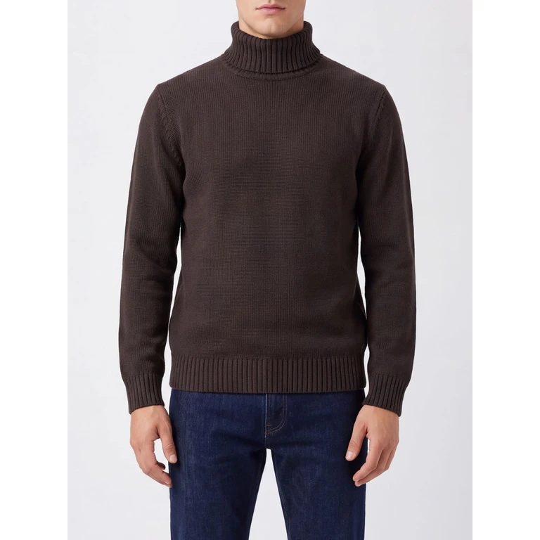 Fine-Knit Virgin Wool Turtleneck Jumper with Long Sleeves (810195ZR229Z2501)