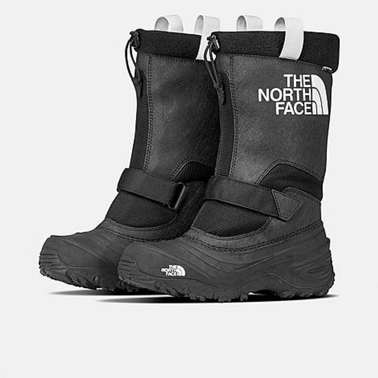 The North Face Big Kids Alpenglow Extreme III Winter Boots in TNF Black/TNF White Size: 1.0
