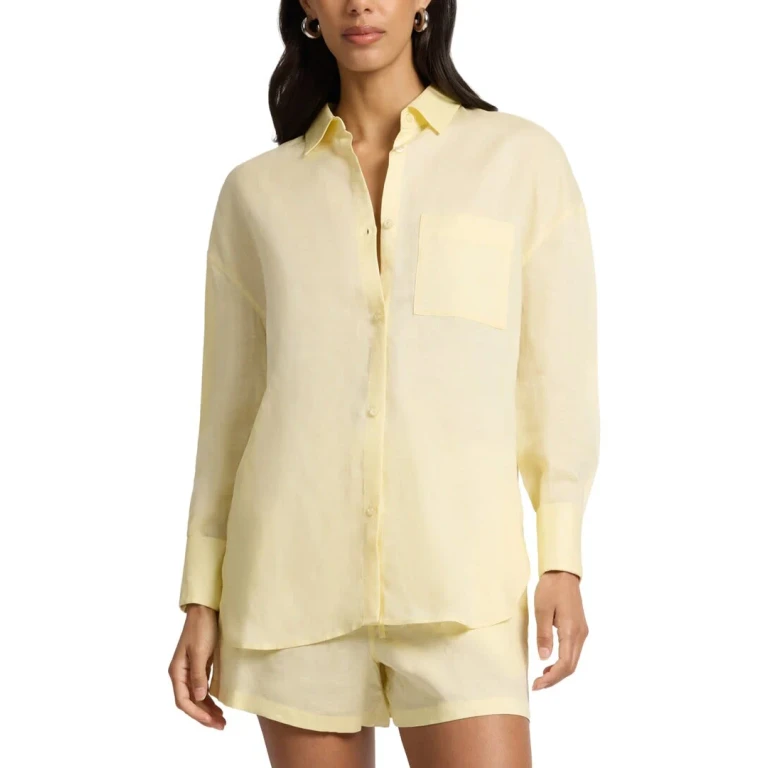 Air Linen-Blend Boyfriend Shirt