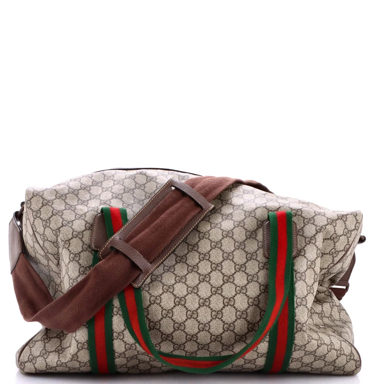 Web Convertible Duffle Bag GG Coated Canvas Medium