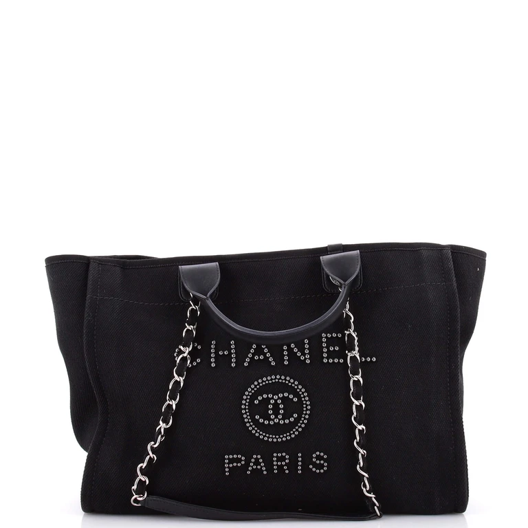Deauville Tote Pearl Embellished Canvas Medium