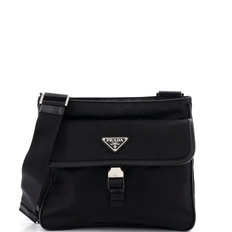 Buckle Flap Messenger Bag Re-Nylon Medium