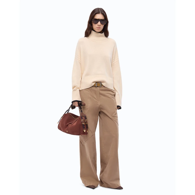Pantalon cargo en gabardine avec poches asymétriques - 36