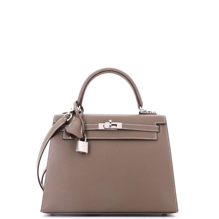 Kelly Handbag Etoupe Madame with Palladium Hardware 25