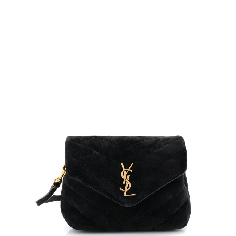 Loulou Shoulder Bag Matelasse Chevron Suede Toy