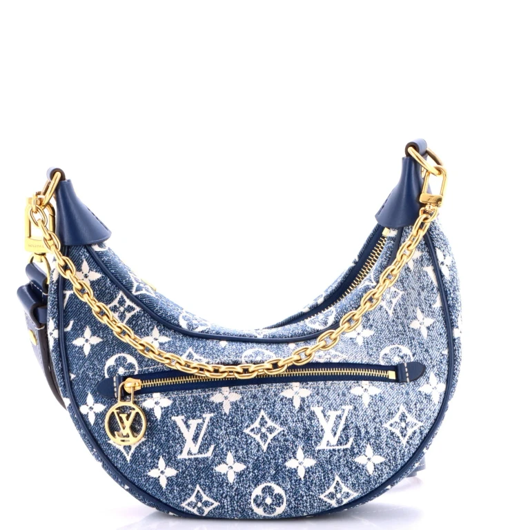 Loop Handbag Monogram Jacquard Denim
