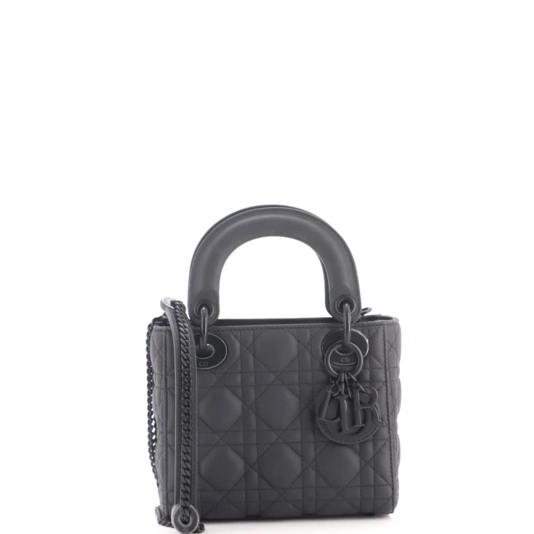 Ultra Matte Lady Dior Chain Bag Cannage Quilt Calfskin Mini